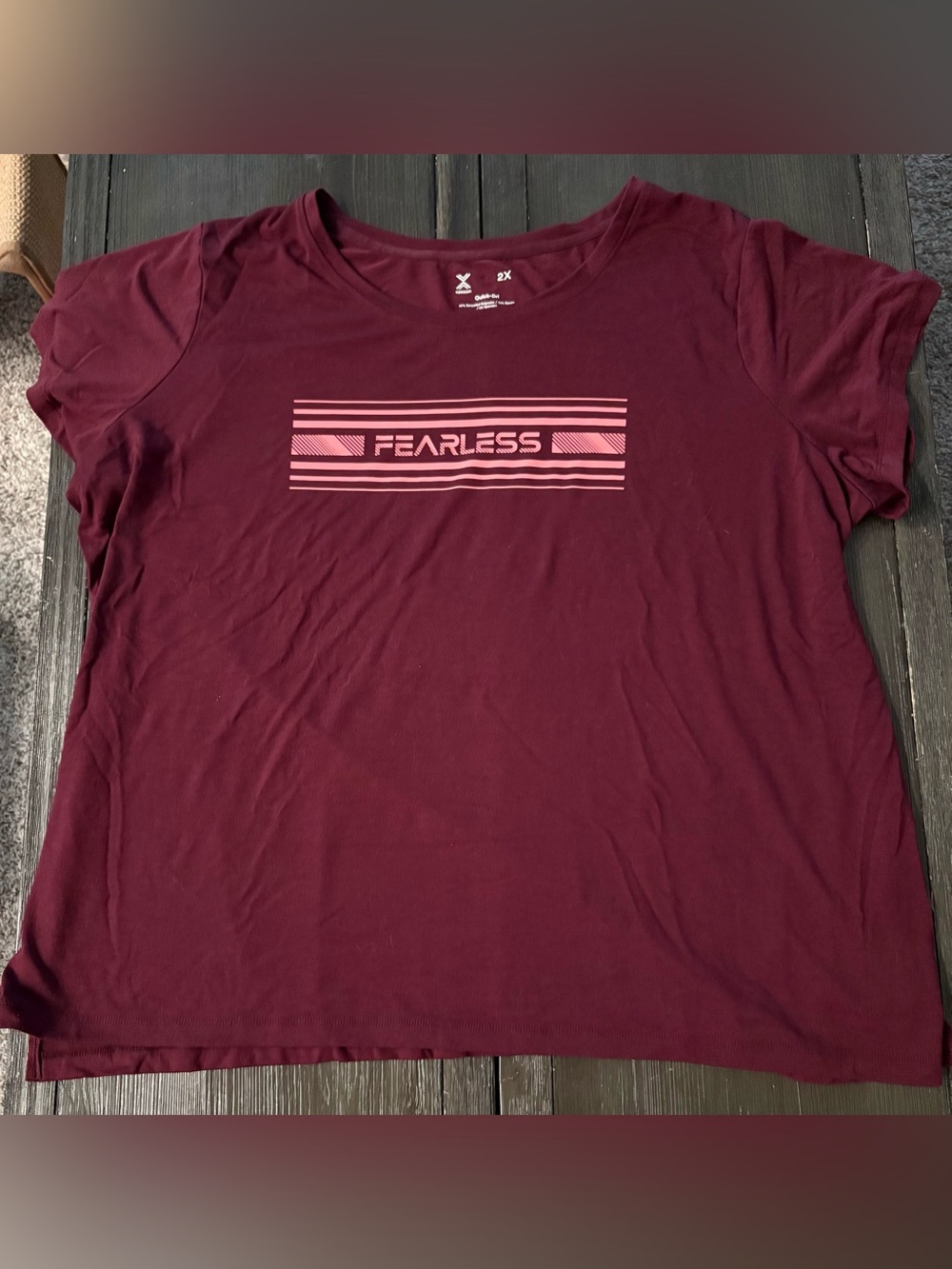 2X Xersion Quick-Dry Maroon/Wine tshirt